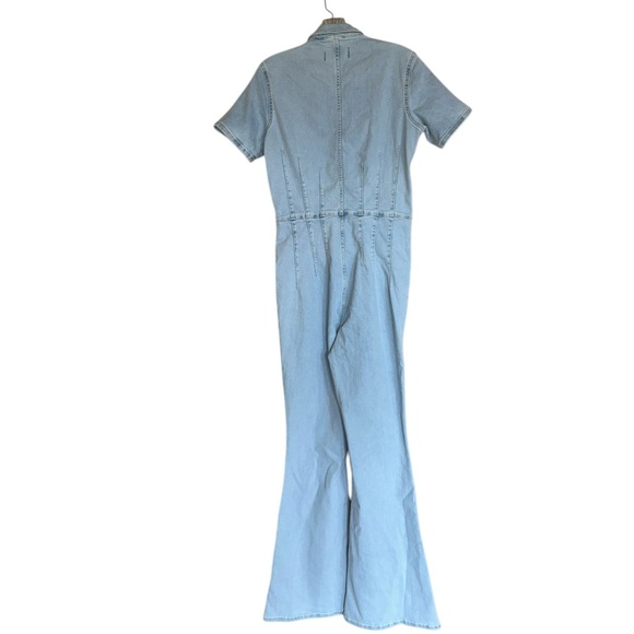 NWOT Free People We The Free Jayde Flare Jumpsuit Light Blue - Picture 13 of 14
